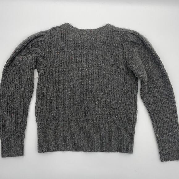 NWOT SOMETHING NAVY Grey Jewel Deco Cable Sweater Womens Siz L Knit Top Crew - Picture 2 of 7
